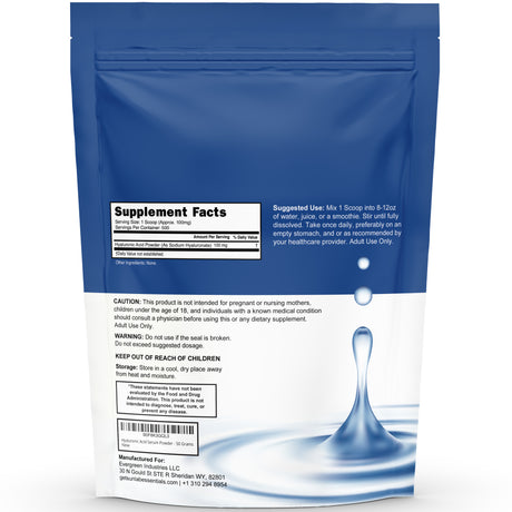 Pure Hyaluronic Acid Powder for Skin & Face (50g)