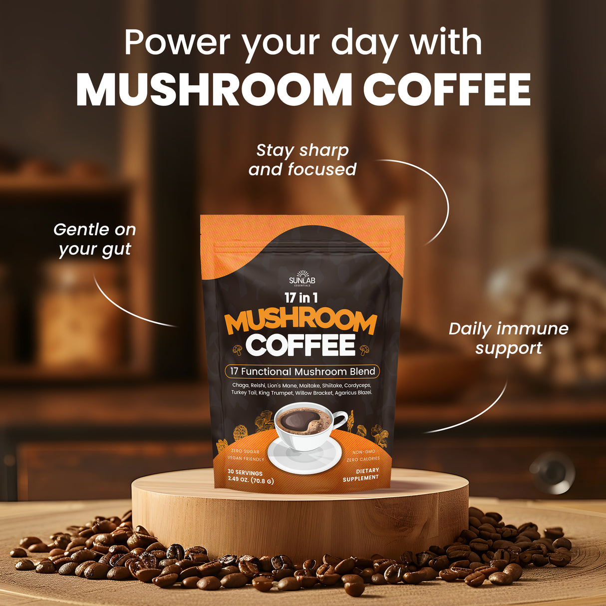 17 Functional Mushroom Blend Instant Coffee (70g)