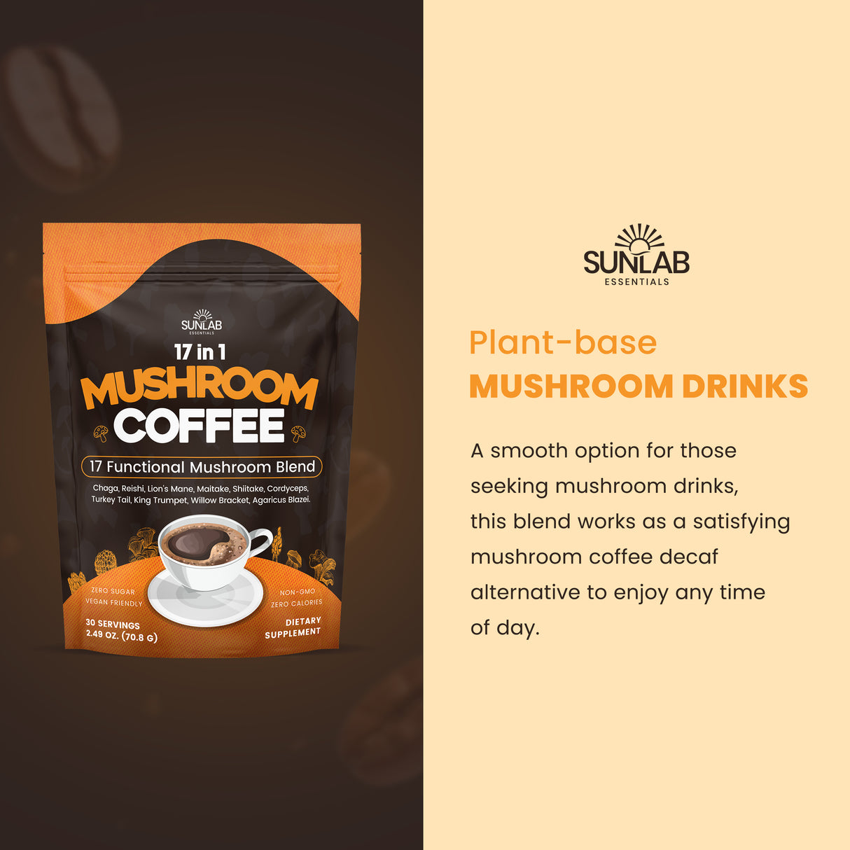 17 Functional Mushroom Blend Instant Coffee (70g)
