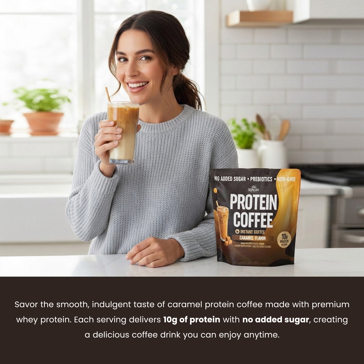 Caramel Protein Instant Coffee Powder (364g)