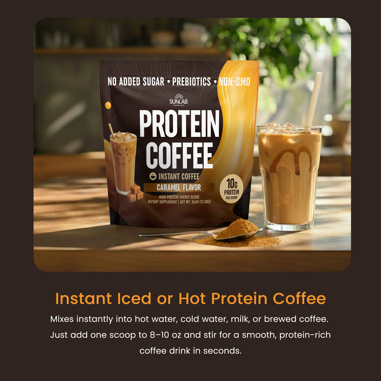 Caramel Protein Instant Coffee Powder (364g)