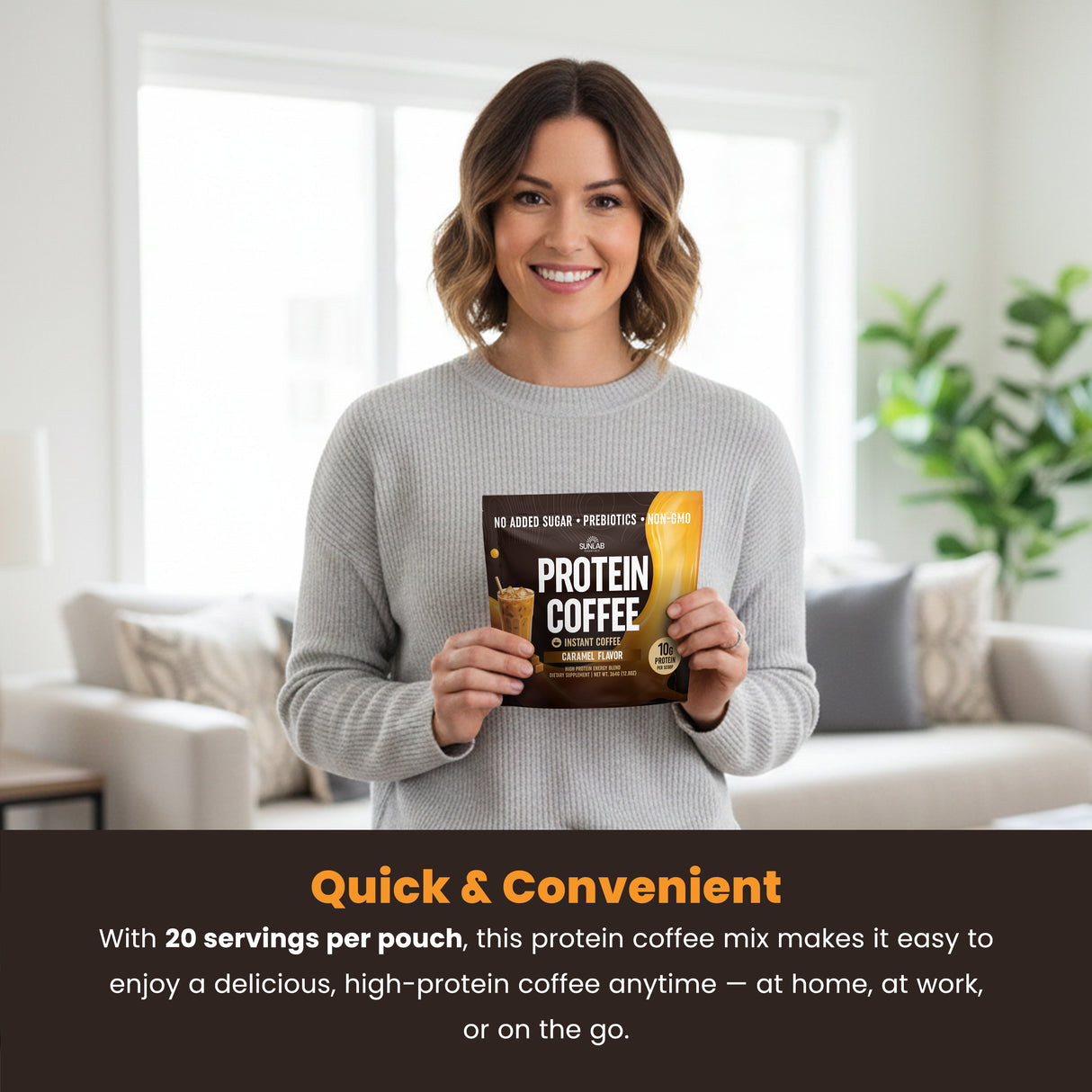 Caramel Protein Instant Coffee Powder (364g)