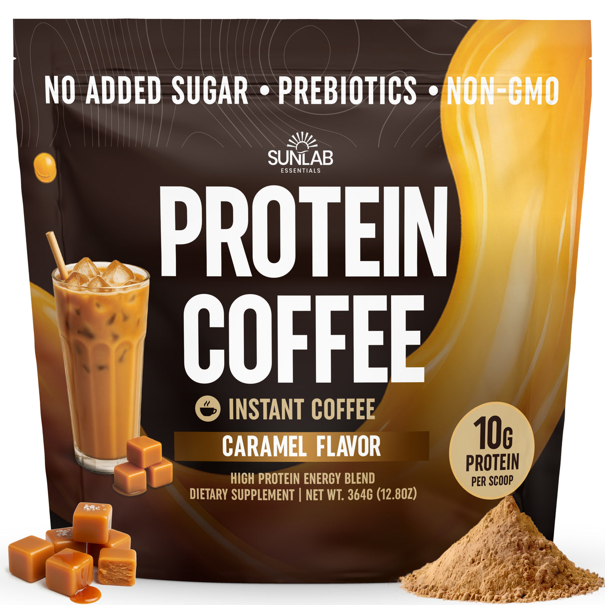 Caramel Protein Instant Coffee Powder (364g)